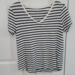 Black and white striped boyfriend tee